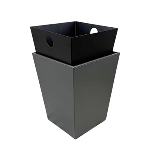 Papelera de lujo de 14.5 cuartos con revestimiento individual, gris